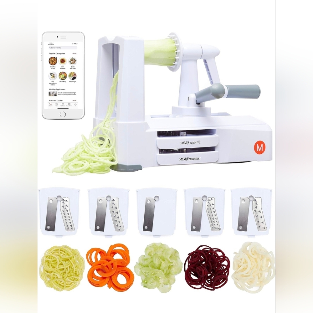 White Vegetable Spiralizer with Blades